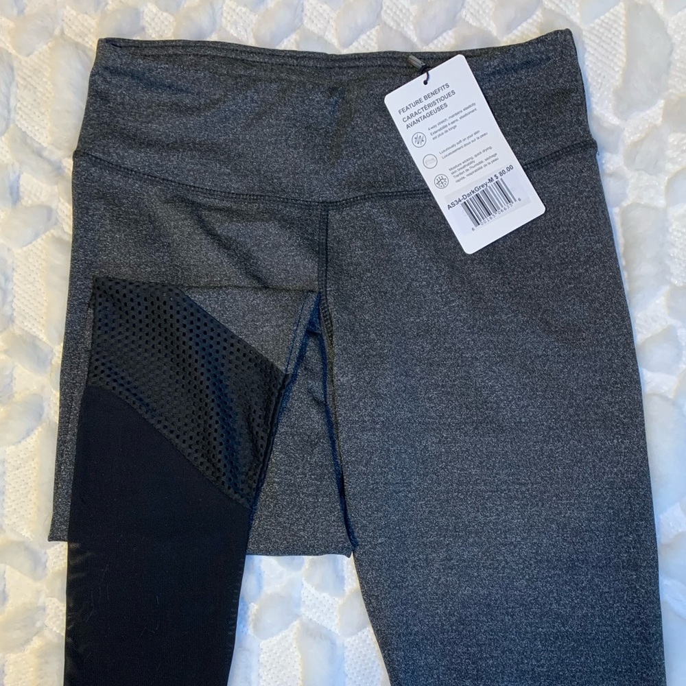 M Gray/Black Athletic Leggings